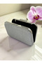 Silver Gray Color Glitter Wire Wrapping Women's Evening Dress Bag - 4