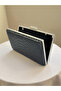 Black Color Anaconda Patterned Matte Stylish and Luxurious Women's Evening Dress Bag - 6