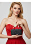 Black Color Anaconda Patterned Matte Stylish and Luxurious Women's Evening Dress Bag