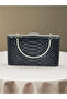 Black Color Anaconda Patterned Matte Stylish and Luxurious Women's Evening Dress Bag - 4