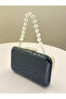 Black Color Anaconda Patterned Matte Stylish and Luxurious Women's Evening Dress Bag - 2