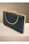Black Color Anaconda Patterned Matte Stylish and Luxurious Women's Evening Dress Bag Wedding Engagement - 4
