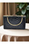 Black Color Anaconda Patterned Matte Stylish and Luxurious Women's Evening Dress Bag - 7