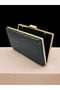 Black Color Anaconda Patterned Matte Stylish and Luxurious Women's Evening Dress Bag - 4