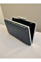 Black Color Anaconda Patterned Matte Stylish and Luxurious Women's Evening Dress Bag - 4
