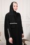 Hijab Stylish and High Quality Dubai Silk Shawl Abaya Ferace White Bead Detailed Length 150 cm - 3
