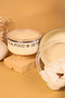 Set of 3 Vintage Enamel Storage Containers Kitchen Decorative Bowl Set - 3