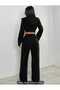 Black Women's Baggy Plus Size Sportswear Loose Fit Stretchy Comfortable Fabric Sweatpants - 4