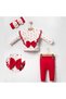 Baby Girl Heart Lace Frilly Bandana 3-Piece Newborn Bodysuit Set My-4016mc