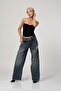 Whatsup High Waist Cross Button Wide Leg Pants