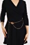 Pinkmark Women's Gold Leaf Figure Chain Belt Pmkm25616 - 2