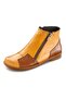 Yellow Tan Genuine Leather Boots - Model Name: London