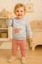 Baby Bear Printed and Süzene Embroidered Shardon 3-Ply Winter Fabric Top and Bottom 2-Piece Set