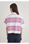 Logo Printed Pink Striped Polo T-Shirt Standard 1613005 -89359 - 5