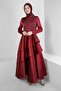 PUL PAYET EMBROIDERED FLUFFY SATIN EVENING DRESS 50355