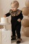 Baby Girl Leopard Collared Snap Detailed Salopet Newborn Jumpsuit - 3