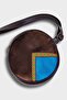 Women's Brown Blue Round Mini Shoulder Bag Kyvrlk02 - 4