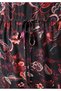 Women's Plus Size Black, Floral Print, Waist Lace-Up Lined Chiffon Dress 65N39026 - 8