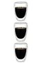 Double Skin Striped Glass, Coffee, Latte, Espresso, Soft Drink 300 ml Glass Set 3 Pieces 2322