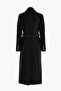 Medallion Buttoned Double Breasted Coat Black - 5