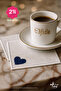 Luxury Embroidered Cocktail Coffee Serving Tray Napkin Mini Placemat Runner - Blue Heart (2 Pcs)