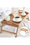 Bamboo Luxury Folding Footrest Bed Enjoyment Tray Thick Material Quality Product 50 X 30 cm