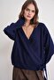 6959 Women's Bow Knitwear Cardigan Navy Blue - 4