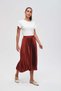 تنورة ميدي مطوية سادة - 4