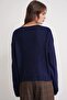 6959 Women's Bow Knitwear Cardigan Navy Blue - 3