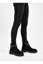 Women's ankle boots with rhinestone button detail and zipper closure - 7