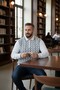 Men's Steel Knit Shirt Collar Zippered Polo Collar Striped Pattern Non-Pilling Knitwear Winter Dad Sweater - 5