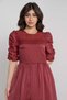 Solid Ruffled Midi Dress - 3