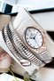 Snake Watch Model - Women's Wrist Watch, Waterproof Rose Silver Steel Band - Bracelet Gift Dkby2046C6 - 5
