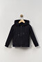 Hooded Pocketed Zippered Triple Single Top Unisex Combed Cotton Jacket - Red-Black-Navy Blue - Age 4 - 3