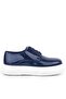 Derby Navy Blue Patent Leather White Sole Children's Classic Shoes - 3