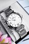 Original Cut Glass Women's Wristwatch, Waterproof Silver Color Steel Band - Bracelet Gift Dkby2048C1 - 4