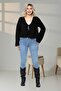 Women's Cardigan Front Tie Lace-Up Oversized Knitwear Balloon Sleeve - 4
