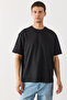 Men's Oversize Thick T-Shirt 100% Cotton - Black - 4