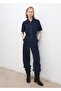 Denim Jumpsuit with Belt - 2