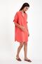 Women's Marissa Button Front Short Sleeve Linen Dress - Pomegranate Blossom - 4