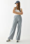 Women's Elastic Waist Cotton Crinkle Pants - Gray - 7