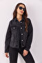 Women's Ally Black Slim Fit Jean Jacket - Black - 4