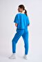 Blue Organic Sweatpants Women's Regular Fit Lace-up - 3