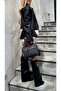 Black Gaiter Detail Wedge Heel Women's Boots - 3
