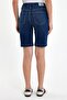Women's Gabriel Dark Blue Regular Fit Jean Shorts - Dark Blue - 4