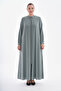 Green Medina Silk Daily Wear Ferace with Pearls and Zipper - 3