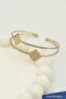 Gold Geometric Stone Double Row Women's Bracelet - 2