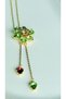 Women's Steel Green Stone Idyllia Elevator Y Necklace – Stylish and Elegant Design, a Gift for Your Loved One - 8