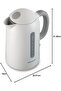 3000W Electric Kettle JKP210 White – 1.6L, 1-Cup Graduations, Mesh Filter, Easy Pour Spout - 3