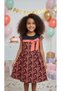 Orange Rose Printed Girl's Dress